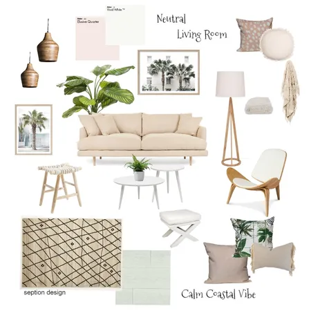 Neutral Living Room Interior Design Mood Board by Septiondesign on Style Sourcebook