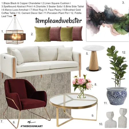 Luxe Scandi Living Interior Design Mood Board by Megha on Style Sourcebook