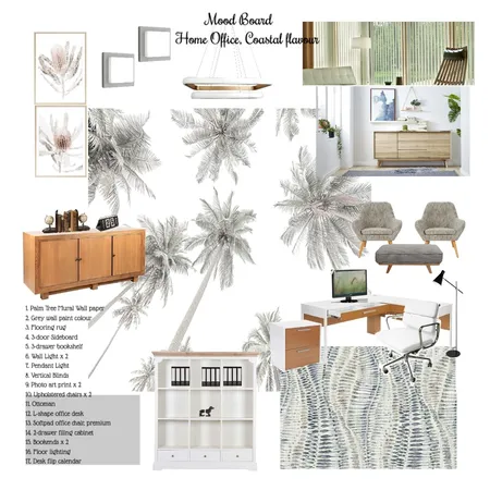 Project - Modern Coastal Home Office Interior Design Mood Board by poon on Style Sourcebook