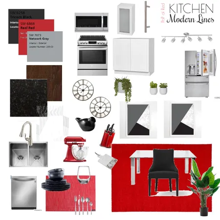 PoP of Red - Kitchen Interior Design Mood Board by brianna-mcdonald on Style Sourcebook