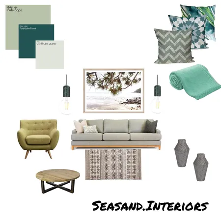 Greeny  Living room Interior Design Mood Board by Seasand.interiors on Style Sourcebook