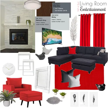 PoP of Red - Living Room Interior Design Mood Board by brianna-mcdonald on Style Sourcebook