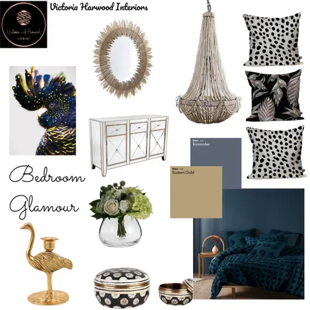 Bedroom Glamour Interior Design Mood Board by Victoria Harwood Interiors on Style Sourcebook