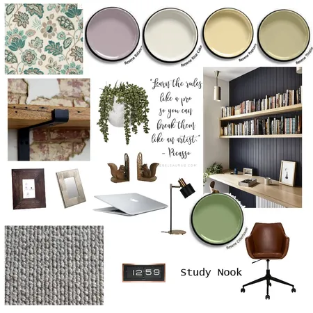 Study Nook Interior Design Mood Board by kirstylee on Style Sourcebook