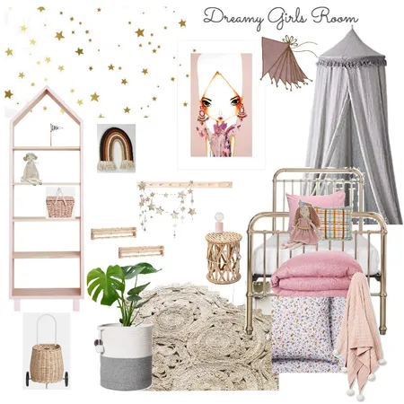 Dreamy Girls Room Interior Design Mood Board by Style and Leaf Co on Style Sourcebook