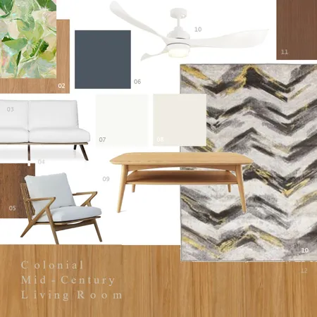 living room - colonial mid century modern Interior Design Mood Board by llanlan91 on Style Sourcebook
