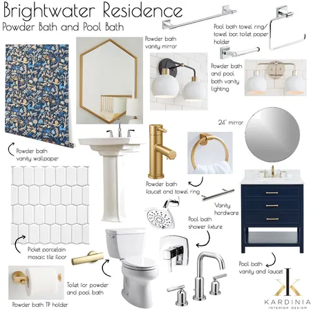 Brightwater Residence - Powder Bath and Pool Bath Interior Design Mood Board by kardiniainteriordesign on Style Sourcebook
