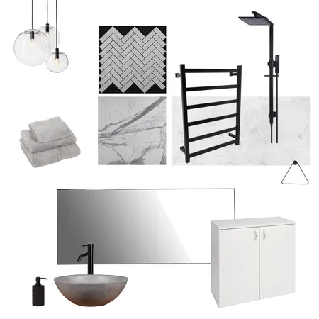 Bathroom concrete and marble black Interior Design Mood Board by Holi Home on Style Sourcebook