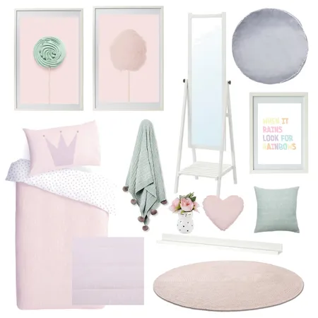 Amy Daughters Room Interior Design Mood Board by Thediydecorator on Style Sourcebook