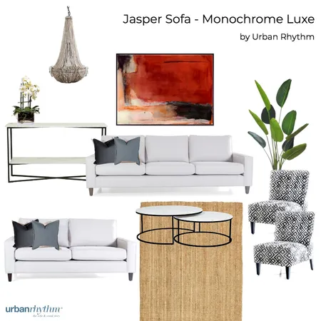 Jasper Sofa - Monochrome Luxe Interior Design Mood Board by Urban Rhythm on Style Sourcebook