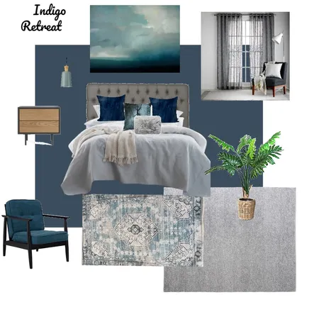 indigo retreat bedroom Interior Design Mood Board by Chrissy on Style Sourcebook