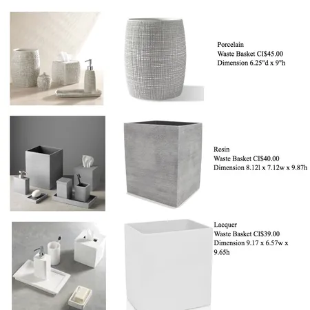 Wastebaskets / Holly Interior Design Mood Board by Bedside on Style Sourcebook
