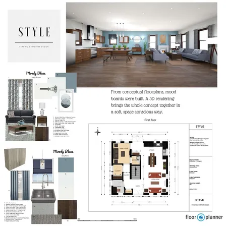 3D Render and floorplan Interior Design Mood Board by STYLE on Style Sourcebook