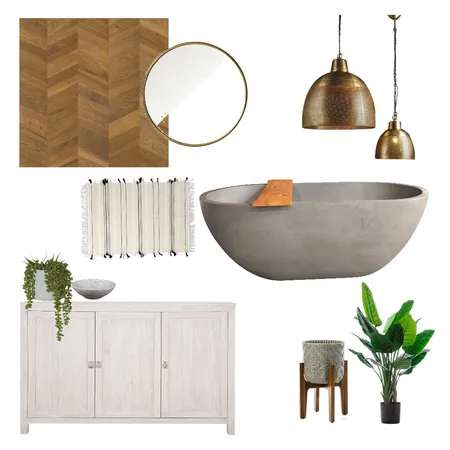 Modern Boho Bathroom Interior Design Mood Board by Kilxie on Style Sourcebook