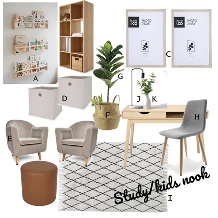 study/kids nook Interior Design Mood Board by interiorsbymell on Style Sourcebook
