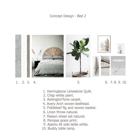 Design Concept- Bed 2 Interior Design Mood Board by Emerald Pear  on Style Sourcebook