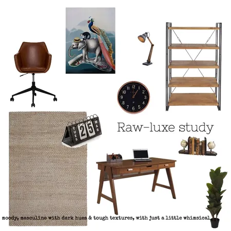 Raw-Luxe Study Interior Design Mood Board by Kelly on Style Sourcebook