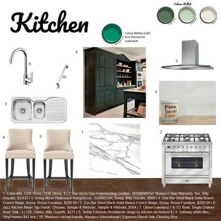 Gondwana Green Kitchen Project Interior Design Mood Board by RsKrishna on Style Sourcebook
