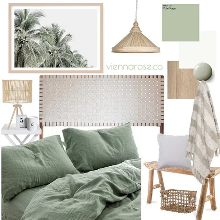 sage green bedroom Interior Design Mood Board by Vienna Rose Interiors on Style Sourcebook
