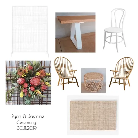 Ryan &amp; Jasmine Ceremony Interior Design Mood Board by modernlovestyleco on Style Sourcebook