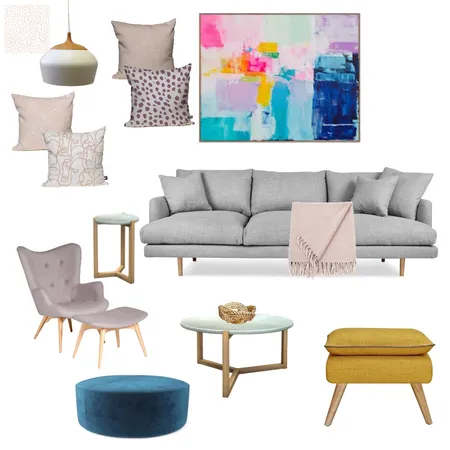 Living Room Colour Interior Design Mood Board by Pastel and Leaf Interiors on Style Sourcebook