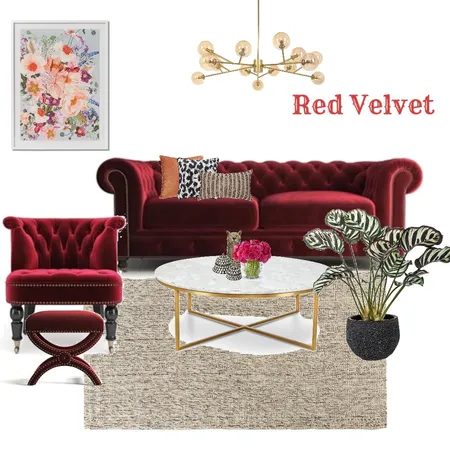 Red Velvet Interior Design Mood Board by Elements Aligned Interior Design on Style Sourcebook