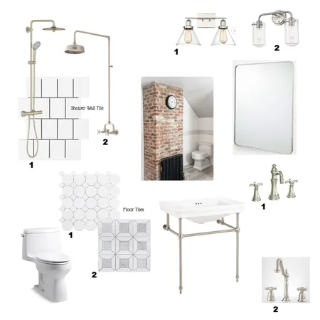 Watstein Attic Bathroom Interior Design Mood Board by Payton on Style Sourcebook