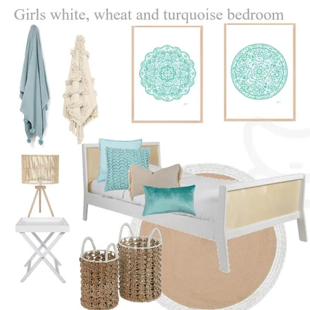 Girls white and turquoise bedroom Interior Design Mood Board by My Interior Stylist on Style Sourcebook