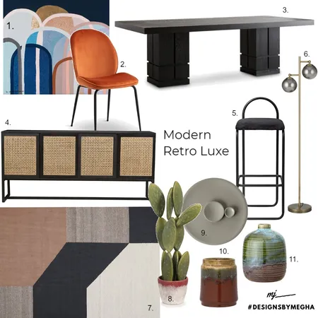 Go Retro Interior Design Mood Board by Megha on Style Sourcebook