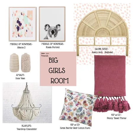 big girls room - pink Interior Design Mood Board by stylebeginnings on Style Sourcebook