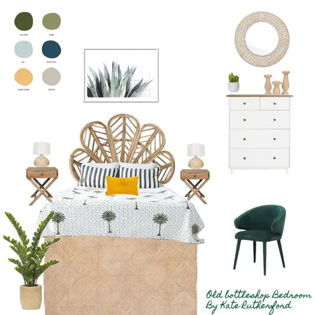 Tropical boho luxe bedroom Interior Design Mood Board by Kate Rutherford Styling on Style Sourcebook