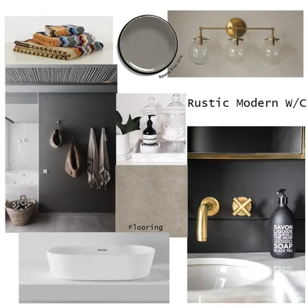 Rustic Modern W/C Interior Design Mood Board by BelWolland on Style Sourcebook