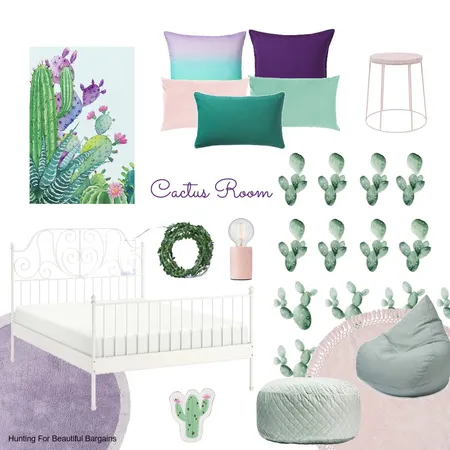 Cactus Girls Room Interior Design Mood Board by HuntingForBeautBargains on Style Sourcebook