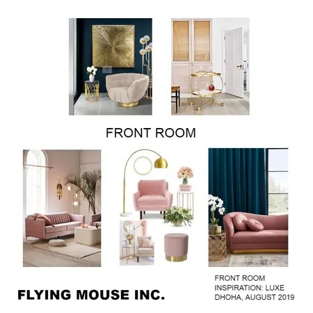 LUXE pink Front Room Interior Design Mood Board by Flyingmouse inc on Style Sourcebook