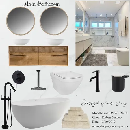 House Naidoo - Main Bath Interior Design Mood Board by Mariska Steenkamp on Style Sourcebook
