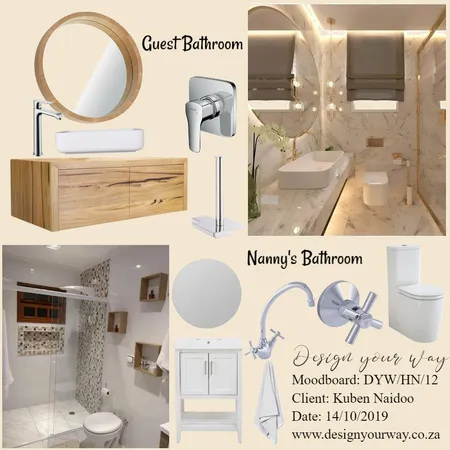 Guest &amp; Nanny Bathrooms Interior Design Mood Board by Mariska Steenkamp on Style Sourcebook