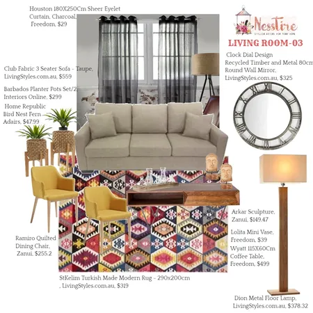 LIVING-03 Interior Design Mood Board by nesstire on Style Sourcebook