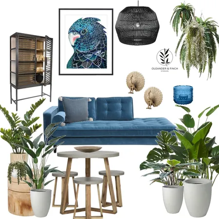 Peacock Botanical Interior Design Mood Board by Oleander & Finch Interiors on Style Sourcebook