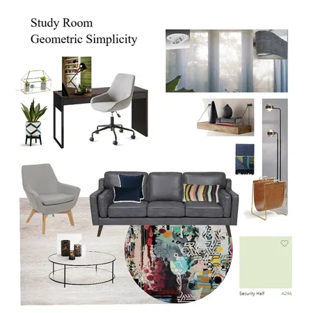 study room - geometric simplicity Interior Design Mood Board by DA Tailors on Style Sourcebook