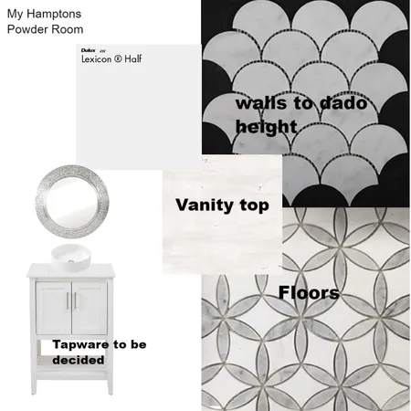 My Hamptons Powder Room Interior Design Mood Board by Jo Laidlow on Style Sourcebook