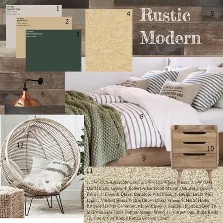Rustic Modern Bedroom Interior Design Mood Board by KHirschi on Style Sourcebook
