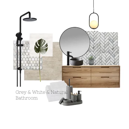 Grey&amp;White&amp;Natural Bathroom Interior Design Mood Board by penzorsi on Style Sourcebook