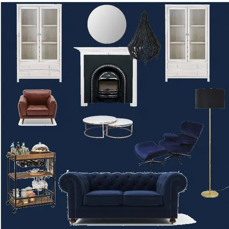 Navy Living Room Interior Design Mood Board by LMH Interiors on Style Sourcebook