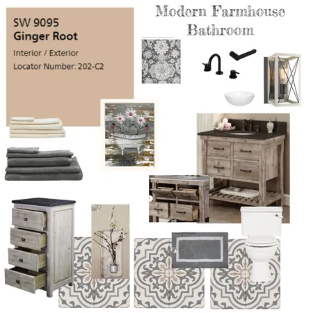 Modern Farmhouse Bathroom Interior Design Mood Board by Repurposed Interiors on Style Sourcebook