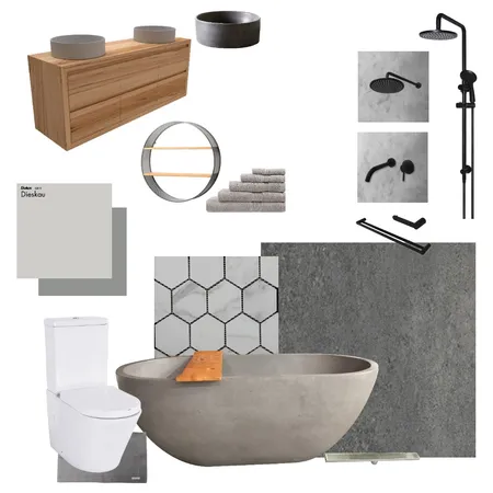 Grey Bathroom Interior Design Mood Board by lozwilson on Style Sourcebook