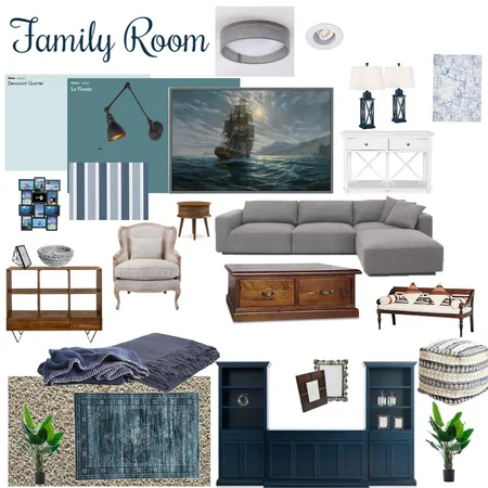 Monochromatic Moodboard for Family Room (Nautical Themed) Interior Design Mood Board by ZoeStudent on Style Sourcebook