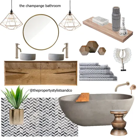 the champagne bathroom Interior Design Mood Board by The Property Stylists & Co on Style Sourcebook