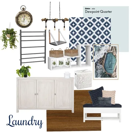 Laundry in Blues and Neutrals with Greens Interior Design Mood Board by ZoeStudent on Style Sourcebook