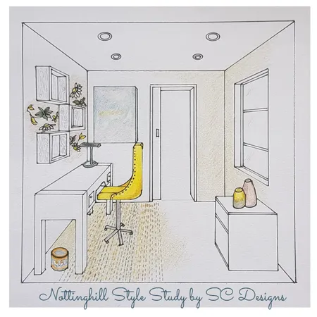 Nottinghill style Study - one point perspective Interior Design Mood Board by SueComber on Style Sourcebook