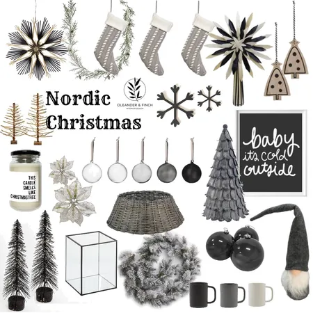 Nordic monochromatic Christmas Interior Design Mood Board by Oleander & Finch Interiors on Style Sourcebook